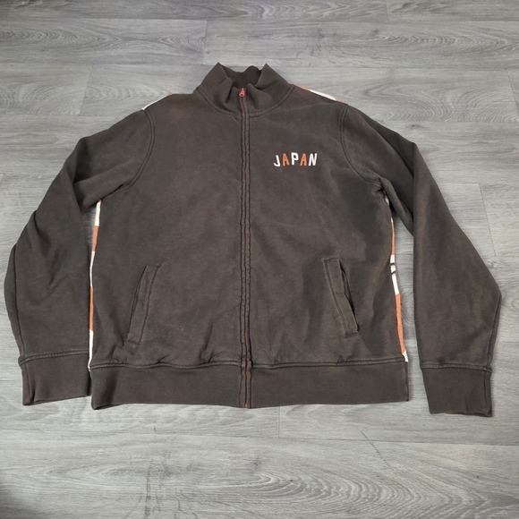 Vintage Lucky Brand Japan Asia Full Zip Brown Jacket Cotton‎ Distressed Men's XL - Picture 1 of 7